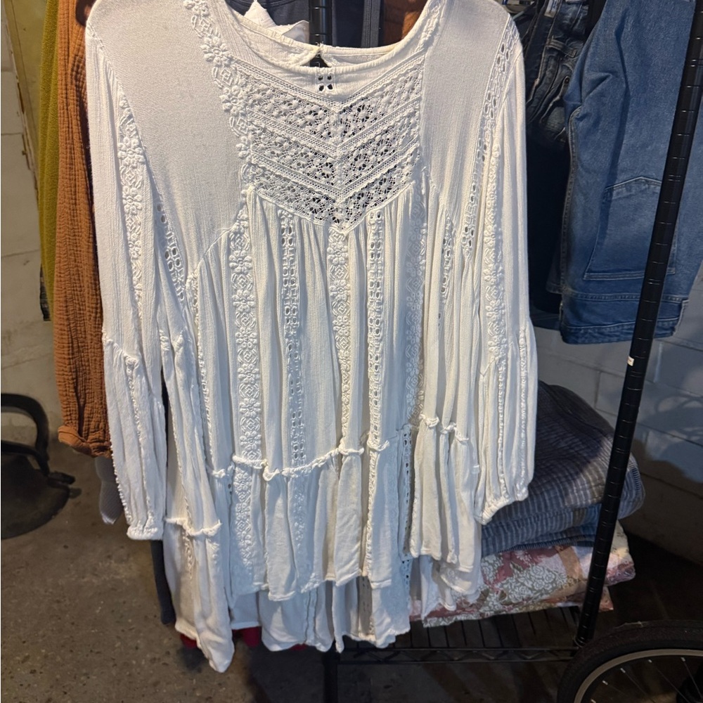 We The Free White Textured Women's Tunic